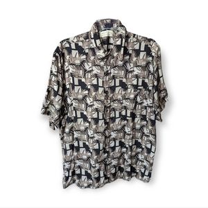 Crossings Button Down Short Sleeve Tropical Shirt Size Large